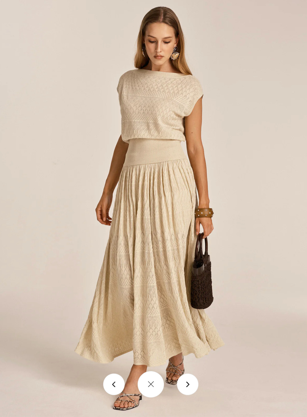 NWT Commense Openwork Knit Maxi Skirt sz M